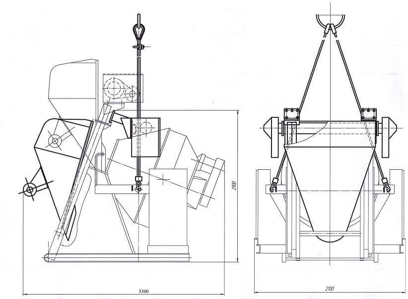 Скиповый подъемник для бетоносмесителей БсГ. Схема 3.